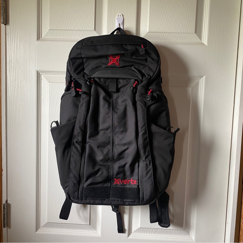 Vertx Gamut 2.0 Tactical Backpack black, red trim many pockets good condition
